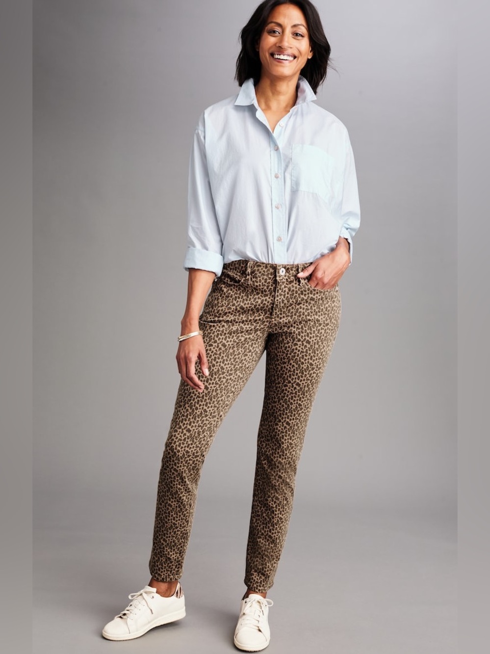 J.Jill Authentic Slim Fit Women's Leopard Print Jeans